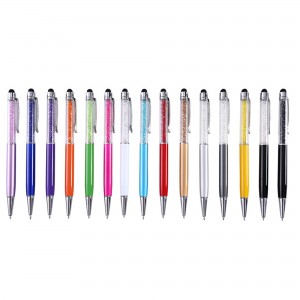 2 in 1 Crystal Stylus Ballpoint Pen for Touch Screens