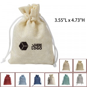 Burlap Bag with Drawstring